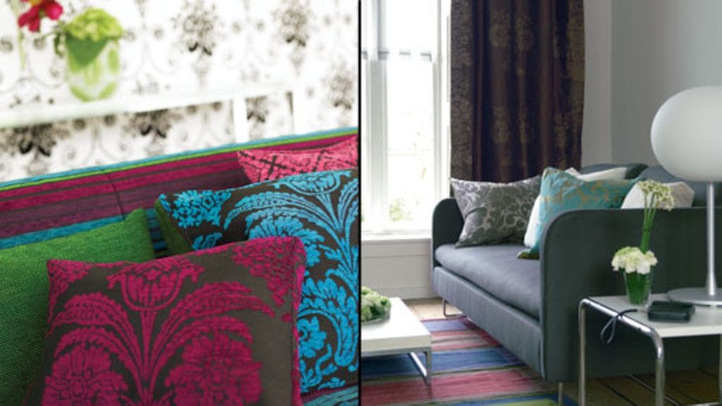 Pienessäkin tilassa voi käyttää näyttäviä sisustuselementtejä.