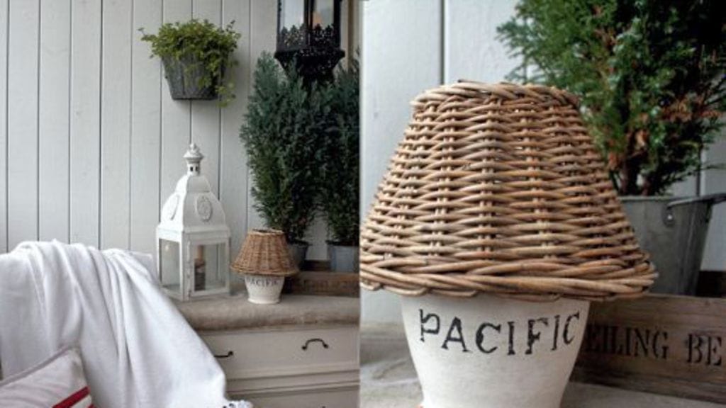 Lautaseinään on helppo napauttaa naula ruukkuja ja lyhtyjä varten.