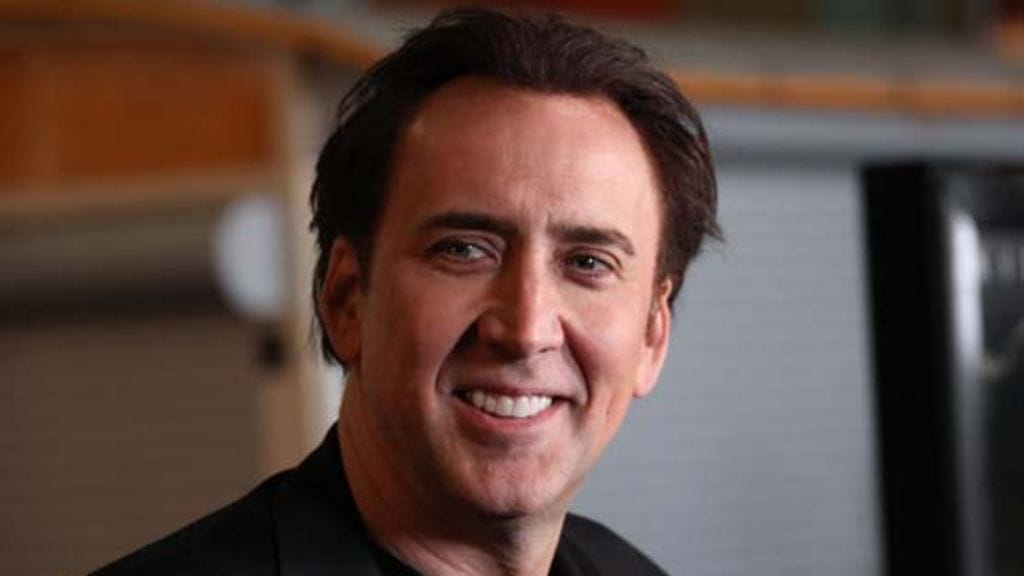 Nicolas Cage uuden elokuvansa Ghost Rider: Koston henki kuvauksissa.