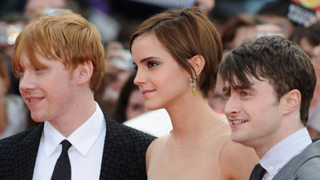 Harry Potter -tähdet Rupert Grint, Emma Watson ja Daniel Radcliffe