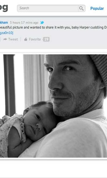 Victoria Beckham julkaisi kuvan Harper-tyttärestään Davidin sylissä