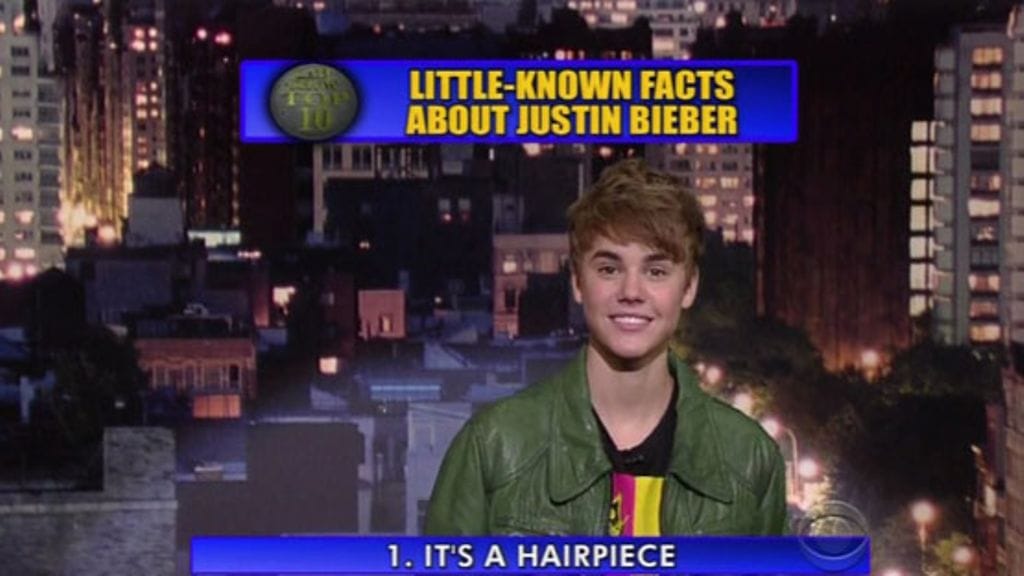 Justin Bieber David Lettermanin vieraana