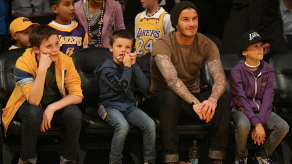 Brooklyn Beckham, Cruz Beckham, David Beckham ja Romeo Beckham