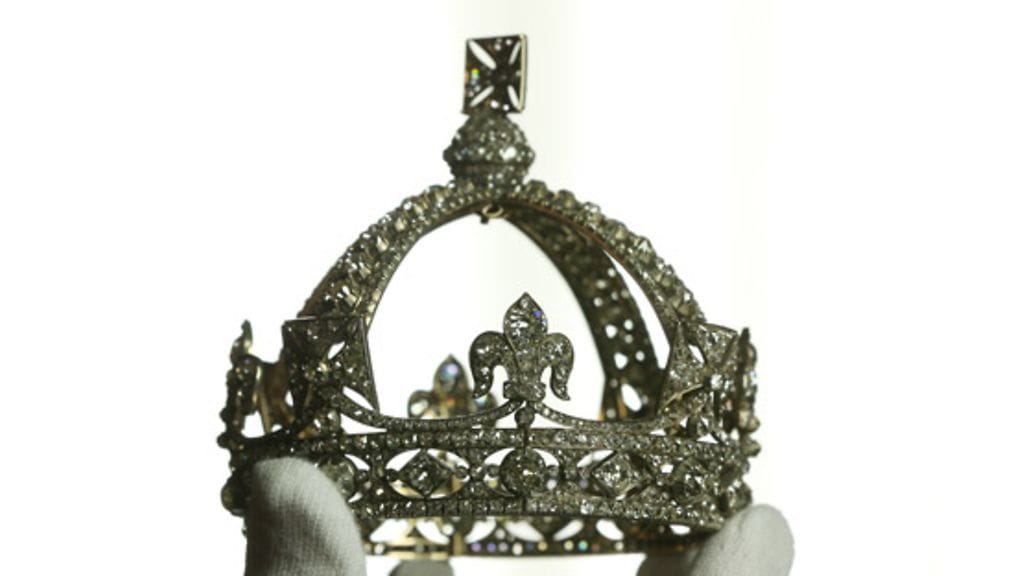 Queen Victoria's Small Diamond Crown from 1870 is displayed to the media at The Queen's Gallery, Buckingham Palace on May 15, 2012 in London, England.