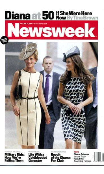 Prinsessa Diana Cambridgen herttuatar Catherinen kanssa. Tältäkö edesmennyt prinsessa olisi näyttänyt 50-vuotiaana? Yhdysvaltalaisen Newsweekin kuvakäsittely aiheesta.