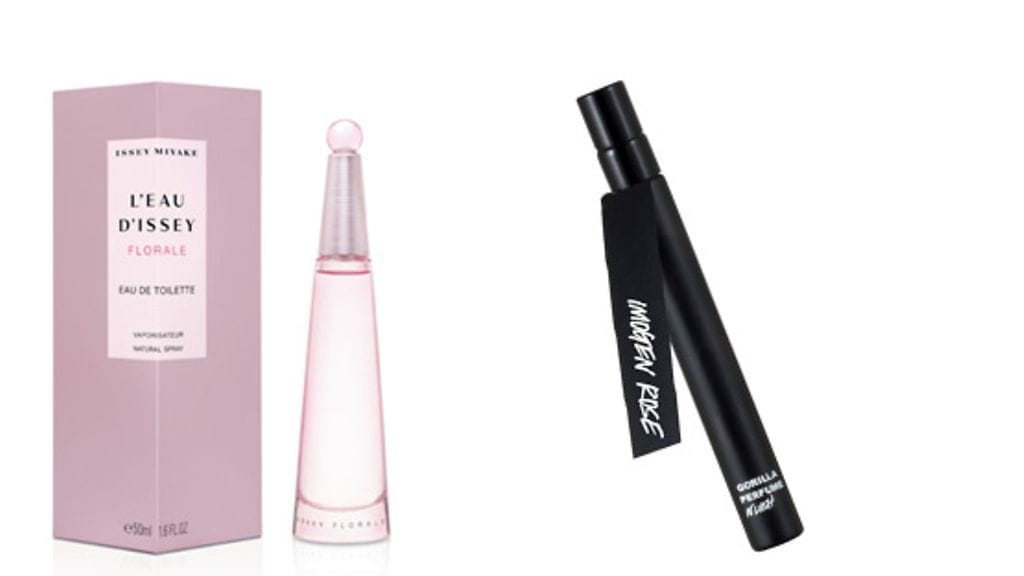 Issey Miyaken L'Eau d*issey Florale 72 e/50 ml ja Lushin Imogen Rose 36,95 e/9 g.