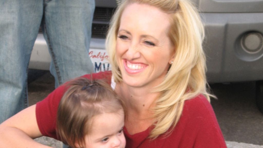 Jenny Masche tyttärensä kanssa.