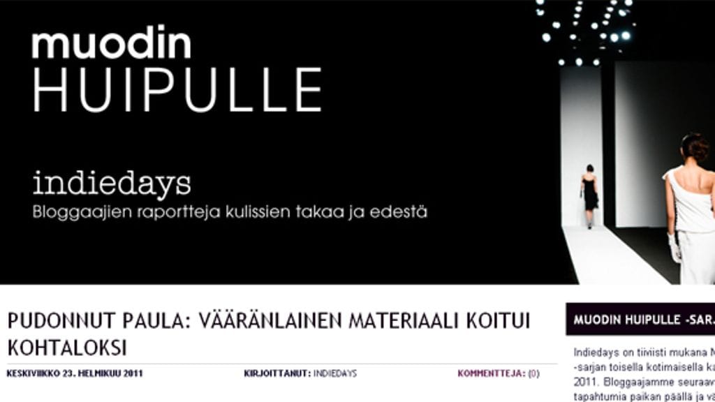 Indiedays seuraa suunnittelijoiden taivalta Muodin huipulle.