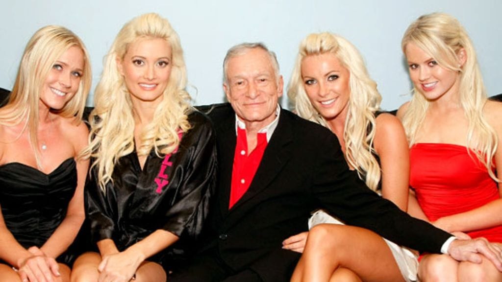 Melissa Taylor, Holly Madison, Hugh Hefner, Crystal Harris ja Anna Berglund
