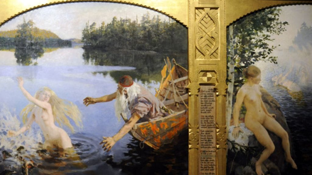 Aleksi Gallen-Kallelan triptyykki Aino-taru (1891).