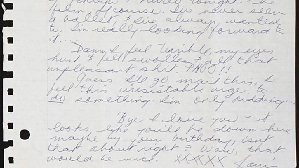 Janis Joplinin kirje poikaystävälleen Peterille. Kirje on huutokaupattu Music Rising -kampanjassa.