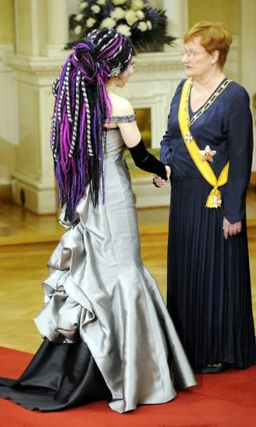 Soki Oksanen ja Tarja Halonen (Lehtikuva)