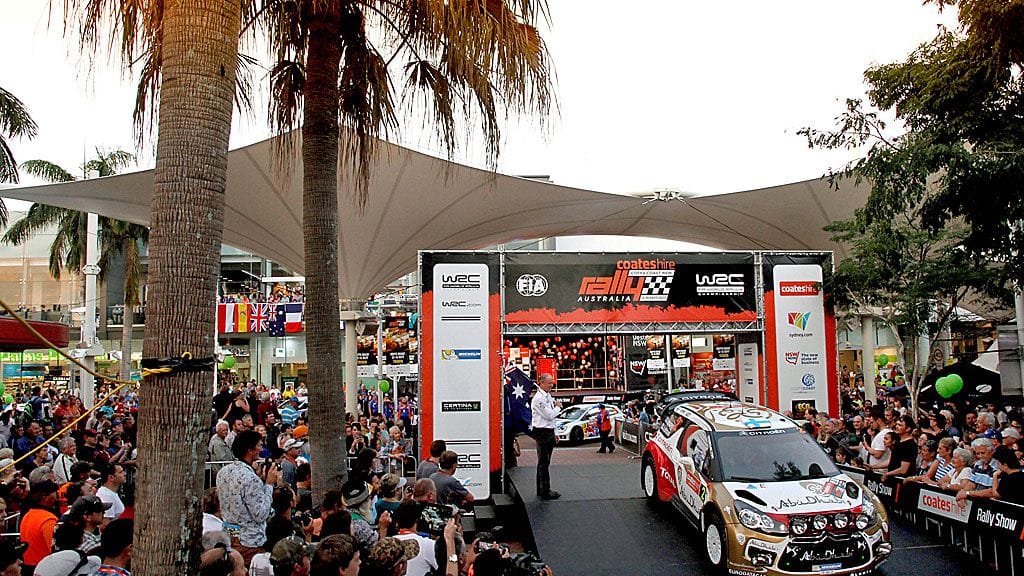 Mikko Hirvonen kilpailun avausjuhlallisuuksissa.