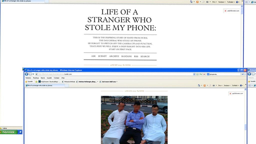 Kuva on ruutukaappaus blogista The life of a stranger who stole my phone.