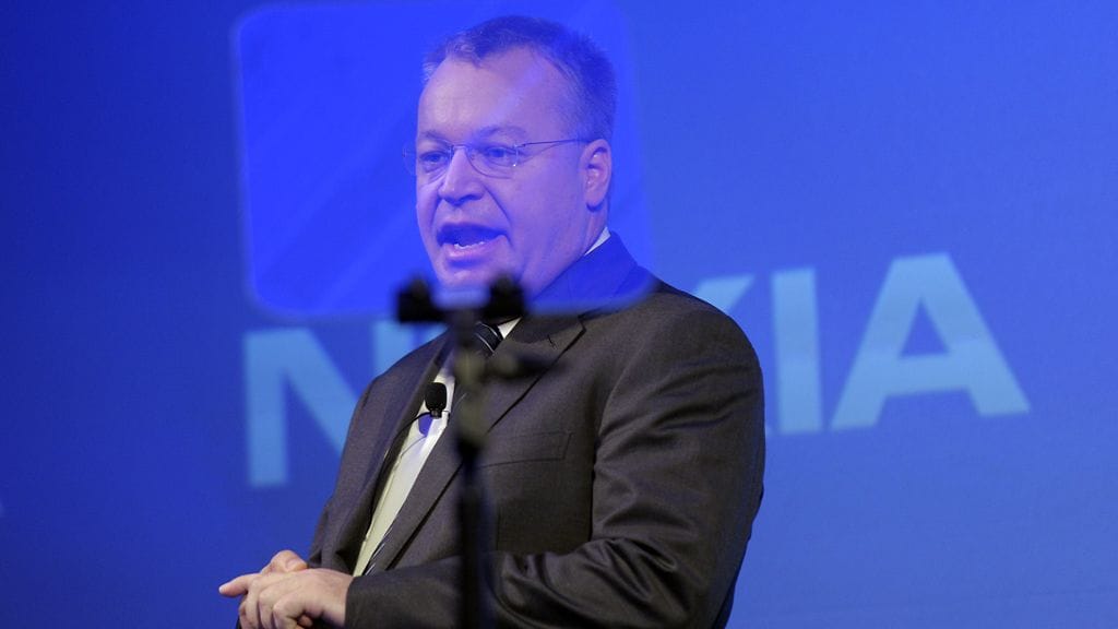 Nokian väistyvä Stephen Elop tiedotustilaisuudessa 3. syyskuuta 2013.