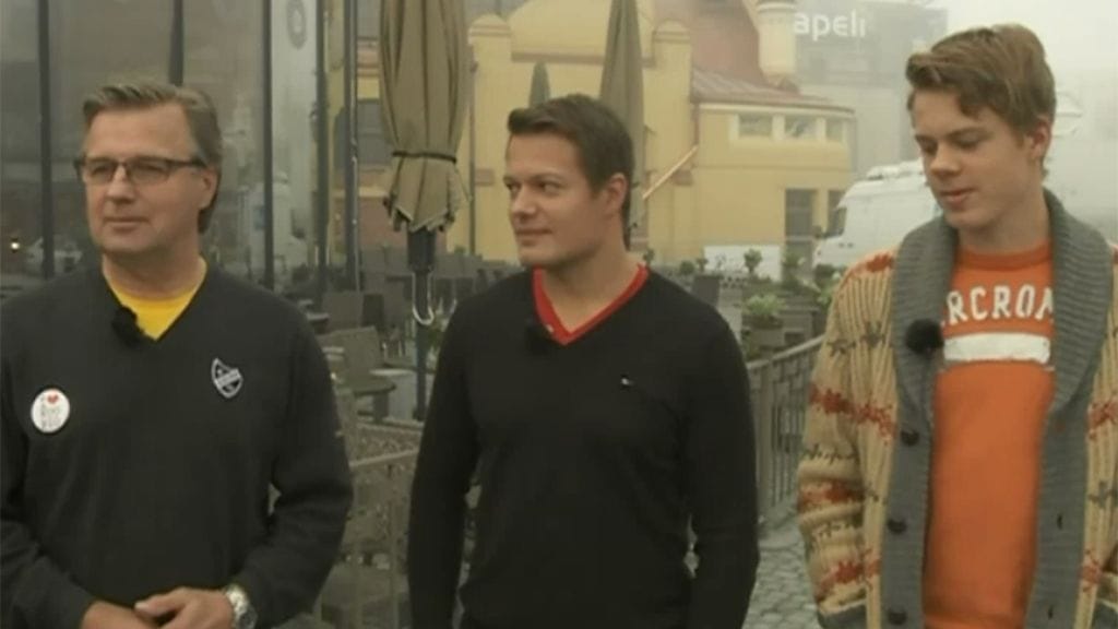 Hannu, Sami ja Kasperi Kapanen Huomenta Suomen haastattelussa Kuopiossa.