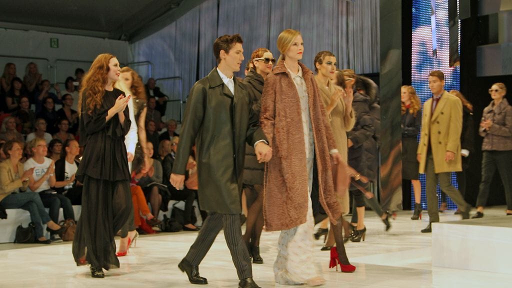 Suvi Koponen ja Tyler Riggs Helsinki Fashion Weekend -näytöksessä 31.8.2013.