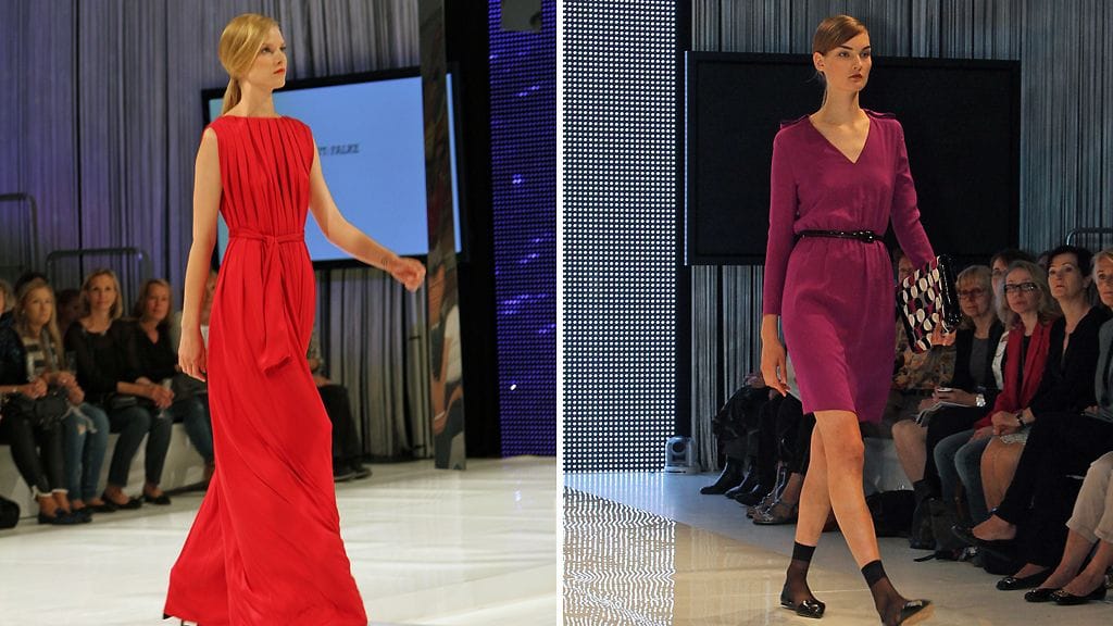 Suvi Koponen ja Kirsi Pyrhönen Helsinki Fashion Weekend -tapahtumassa.