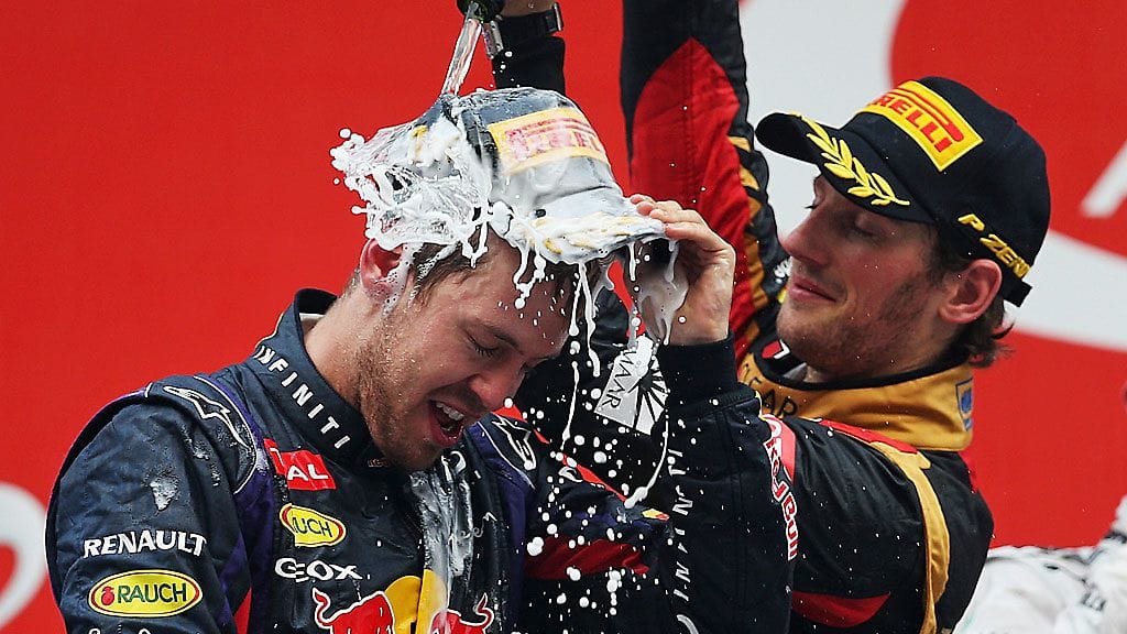 Romain Grosjean ja Sebastian Vettel.