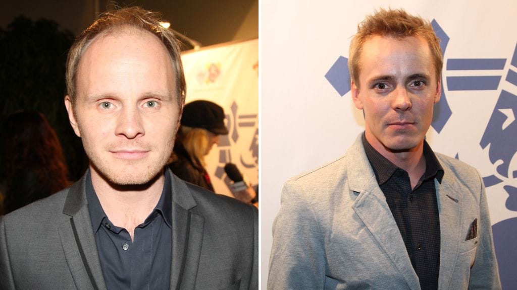 Dome Karukoski ja Jasper Pääkkönen Leijonasydän-elokuvan kutsuvierasensi-illassa 16.10.2013.