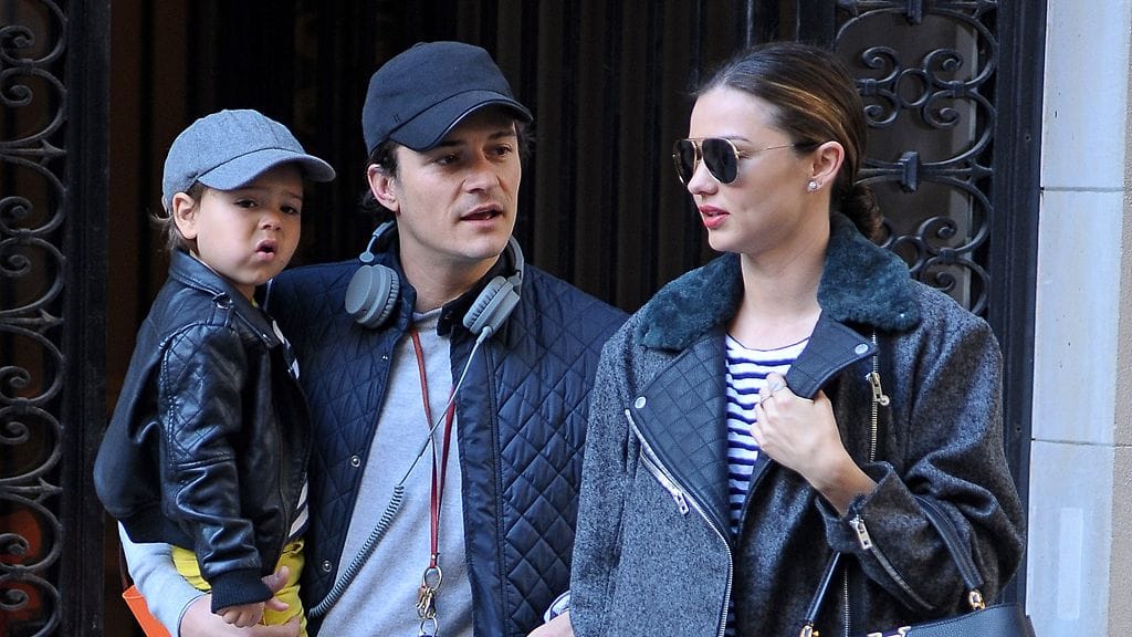 Orlando Bloom, Miranda Kerr ja Flynn kaupungilla.