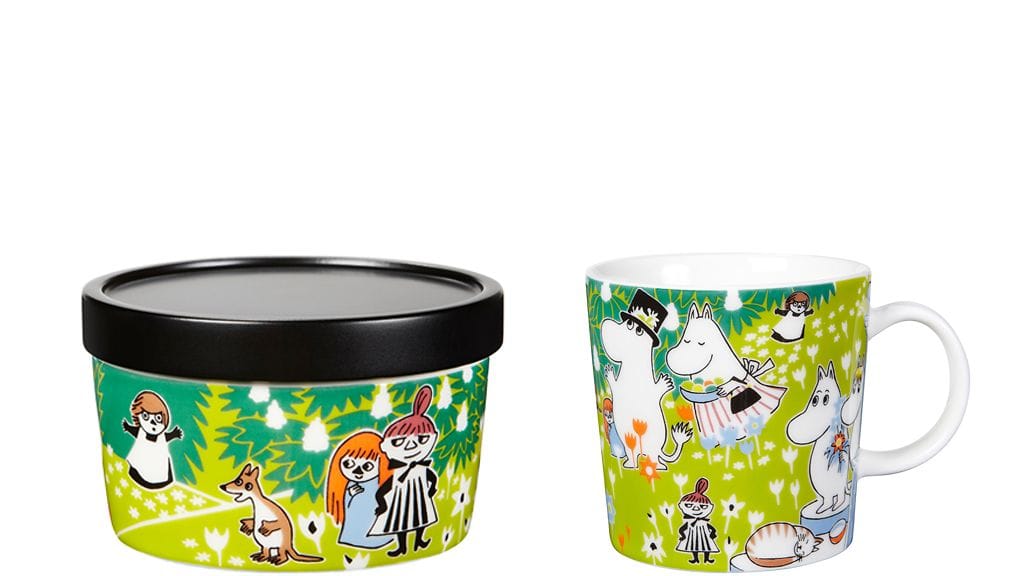 Toven juhla -sarjaan kuuluu muki ja kolme erikokoista purkkia.