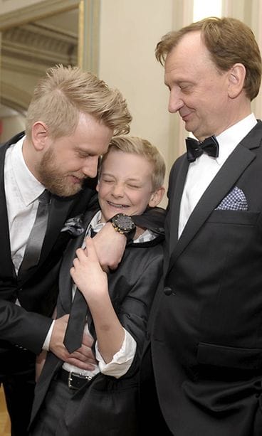 Joel, Leo ja Hjallis Harkimo Diili ohjelman julkkisfinaalissa maaliskuussa 2013.