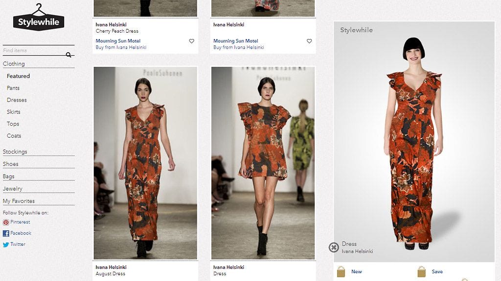 Kuvakaappaus Stylewhile-palvelusta.