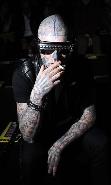 Zombie Boy Rick Genest Milanon muotiviikot 2012