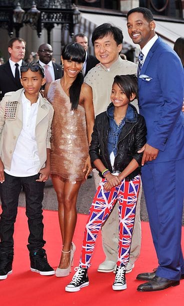 Jaden Smith, Jada Pinkett Smith, Jackie Chan, Willow Smith ja Will Smith