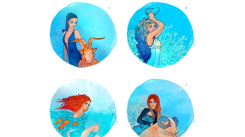 Kauris, Vesimies, Kalat ja Oinas