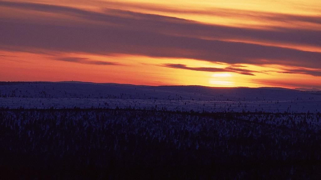Kaamoksen alku Utsjoella.