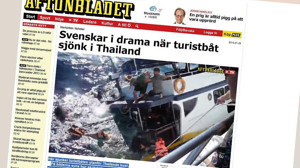 Kuvakaappaus Aftonbladetin verkkosivuilta.