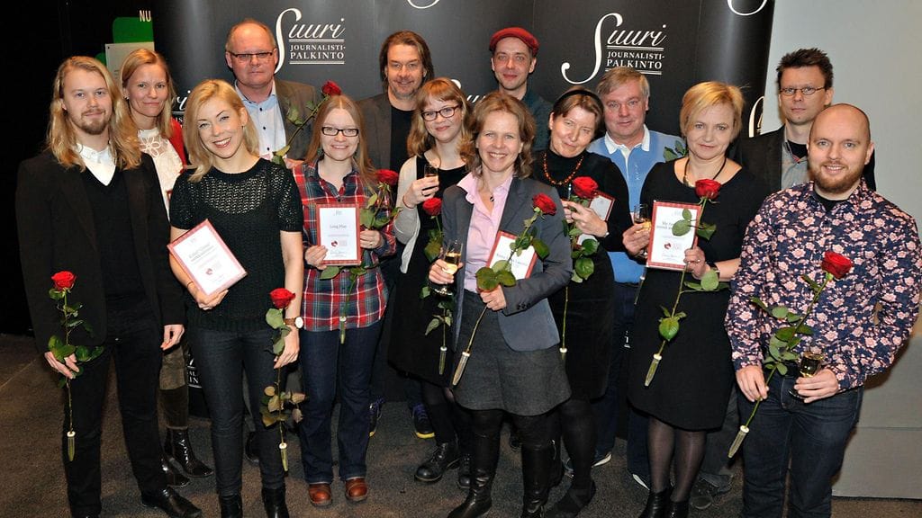 Suuri Journalistipalkinto -kilpailun ehdokkaat.