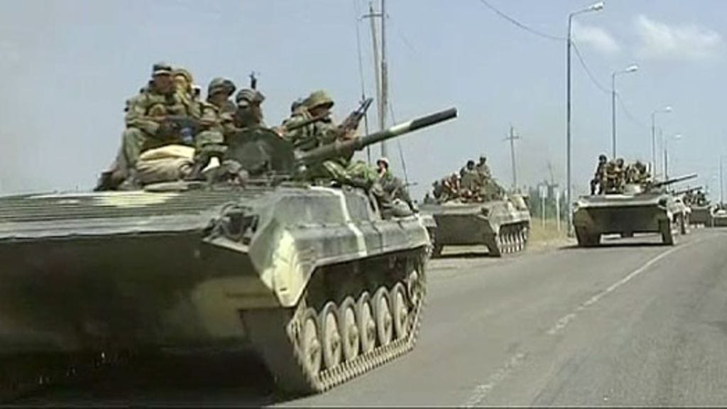 Venäjän tankit sotatoimissa Georgiassa