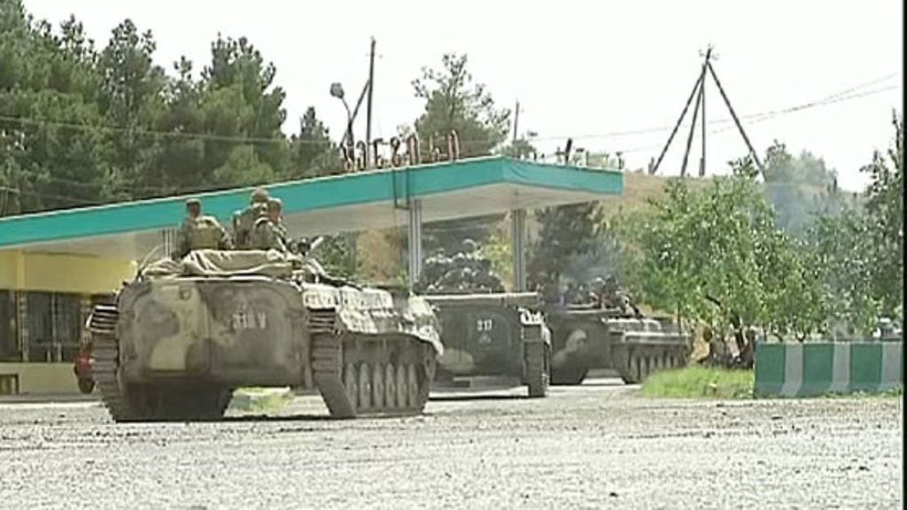 Venäjän tankkerit sotatoimissa Georgiassa.