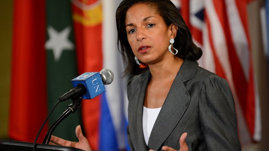 Trump-mielisten konservatiivisten tiedotusvälineiden silmätikuksi joutunut Susan Rice YK:n päämajassa New Yorkissa toukokuussa 2012.