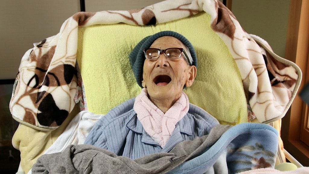 Jiroemon Kimura sairaalassa tämän vuoden helmikuussa.