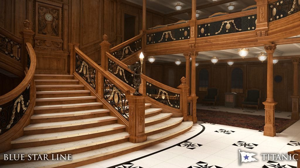 Tietokoneella mallinnettu kuva tulevan Titanic II -aluksen sisätiloista.