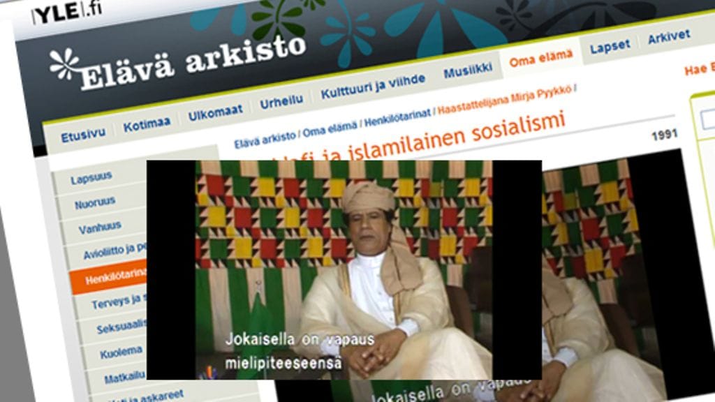 Libyan johtaja Muammar Gaddafi.