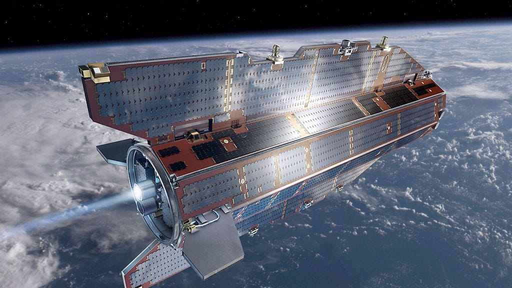 Kaukokartoitussatelliitti Goce poimi Japanin maanjäristykset synnyttämiä ääniaaltoja. Kuvan satelliitti ei liity tapaukseen.