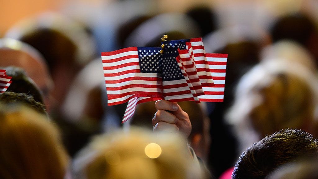 Romneyn kannattajia vaalivalvojaisissa Bostonissa, Massachusettsissa