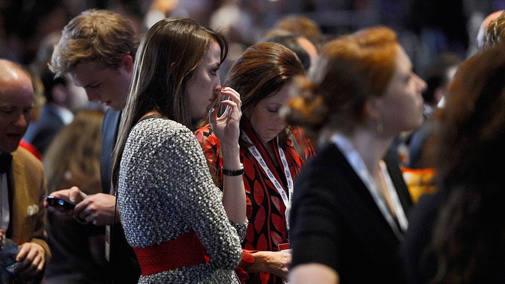 Romneyn kannattajia vaalivalvojaisissa Bostonissa, Massachusettsissa