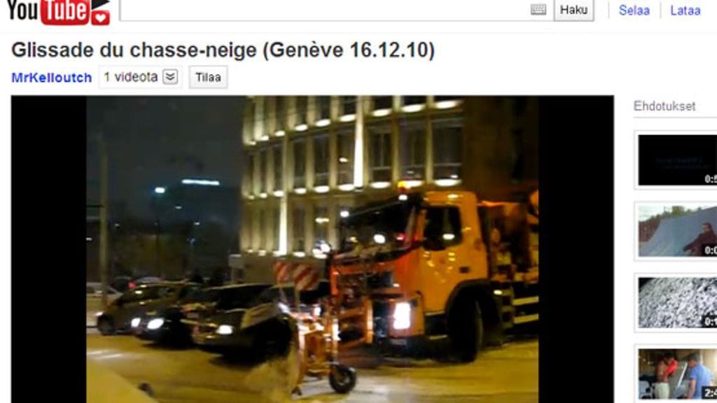 YouTube-video Geneven jäiseltä kadulta