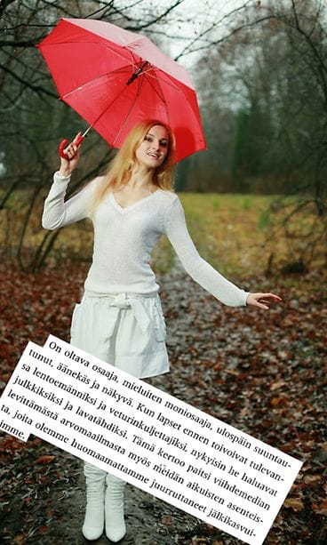 Kuvituskuva ja katkelma Armollinen Itsekuri -kirjasta