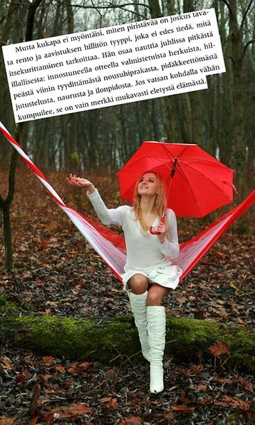 Kuvituskuva ja katkelma Armollinen Itsekuri -kirjasta