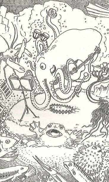 Vanhan Japanin taruja -teoksen kuvitusta