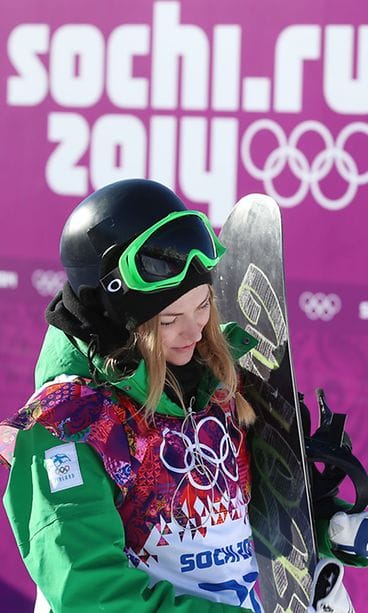 Lumilautailija Merika Enne Sotshissa.