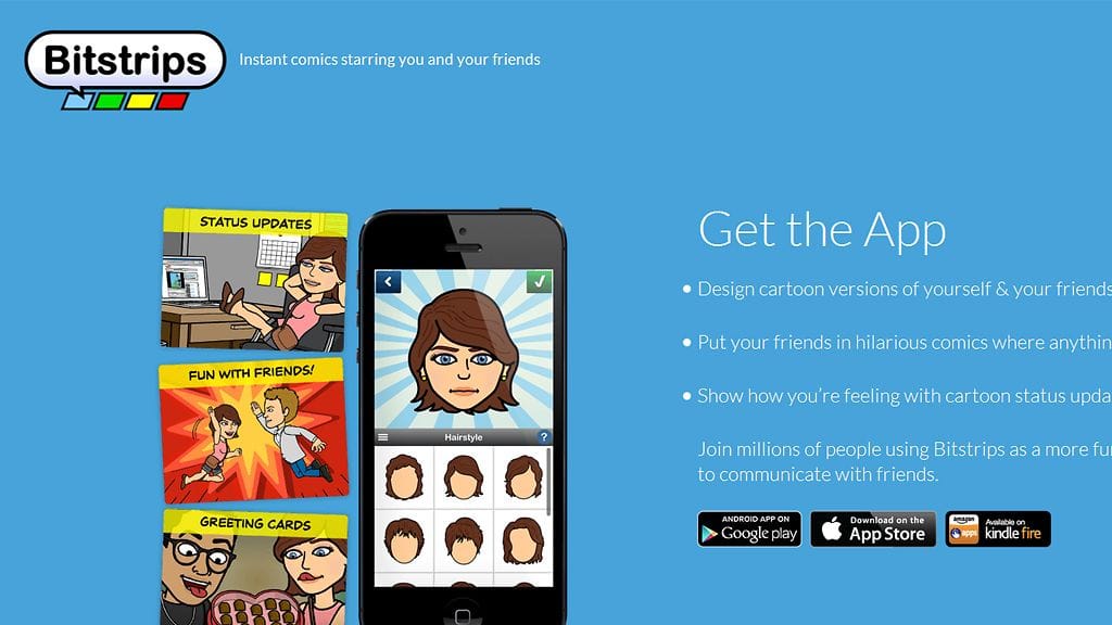 BitStrips! Kuvakaappaus http://www.bitstrips.com/-sivustolta