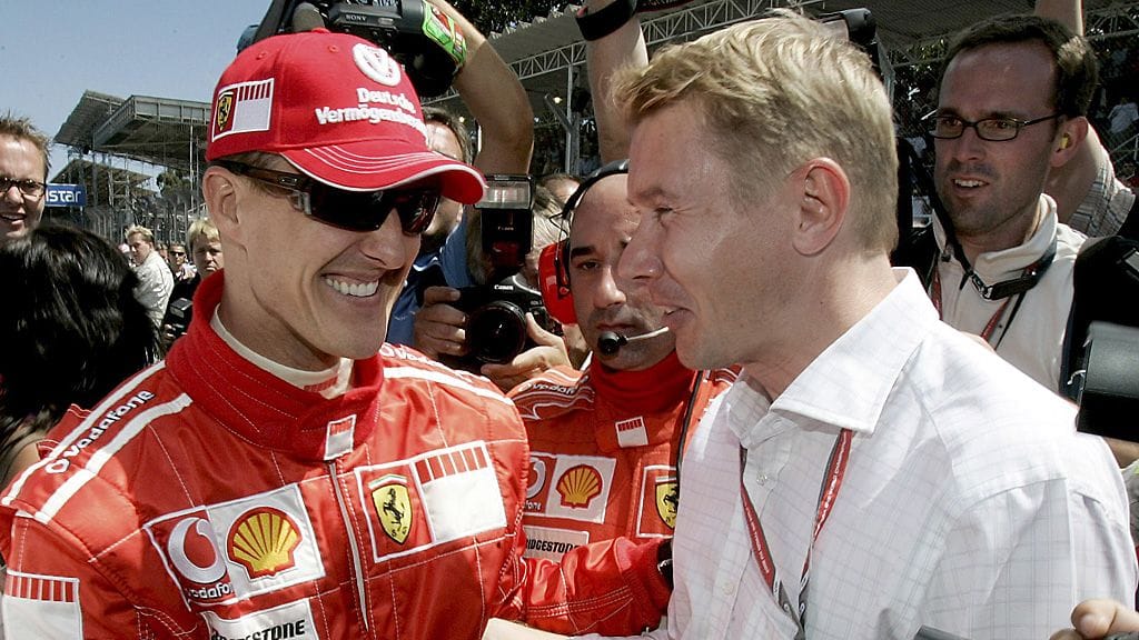 Michael Schumacher ja Mika Hännkinen Brasilian GP:ssä 2006.